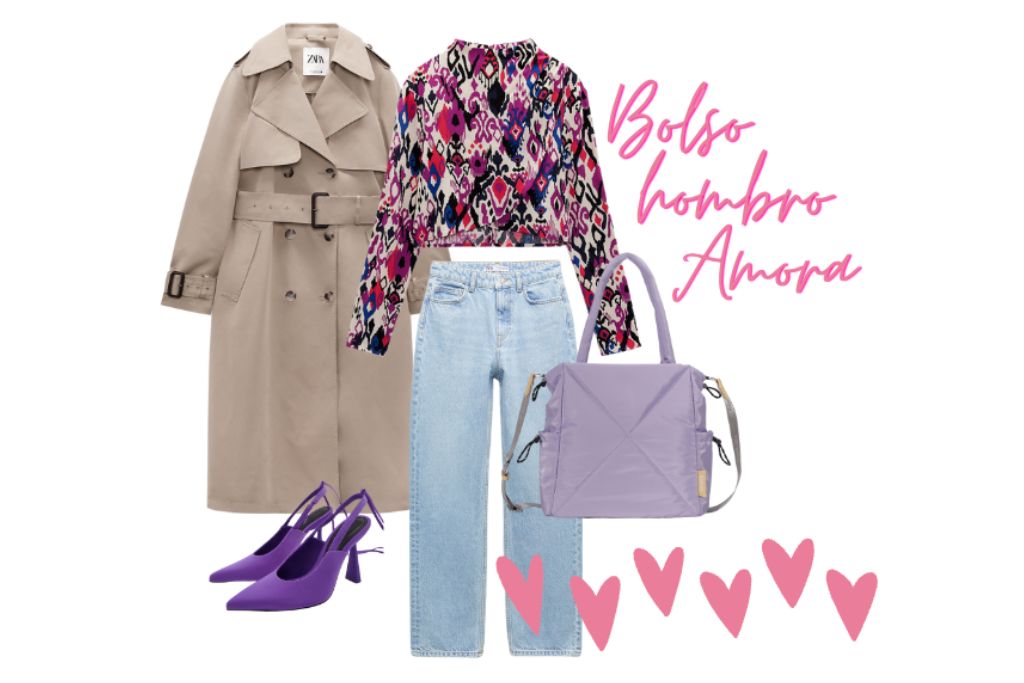 Outfit de ejemplo para combinar con el bolso de hombro Amora de Binnari en este San Valentín 2023.
