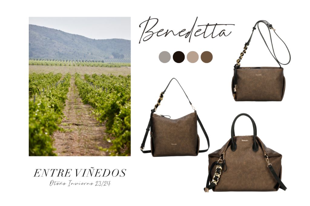 Distintos modelos Benedetta de bolsos otoño-invierno de la colección "Entre viñedos" de Binnari.