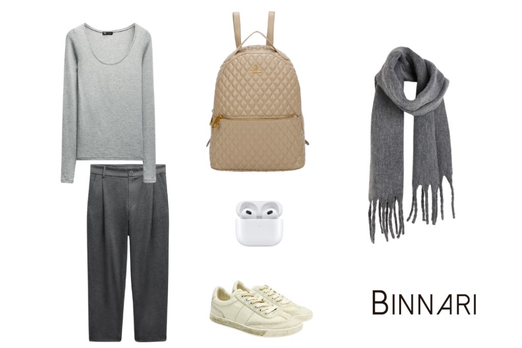 Looks de invierno con bolsos de polipiel, en concreto la mochila Gianna de Binnari.