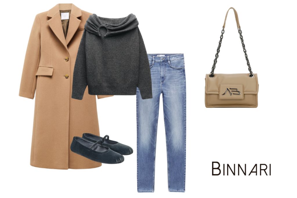 Looks de invierno con bolsos de polipiel, en concreto el bolso de hombro solapa Domenica.