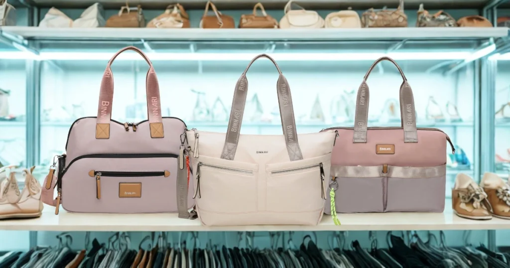 Bags from the Segre, Tajuña and Guadiana collections by Binnari.