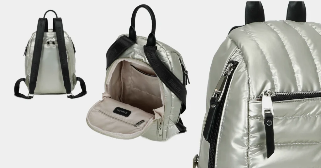 Different perspectives of the Torrens anti-theft backpack.