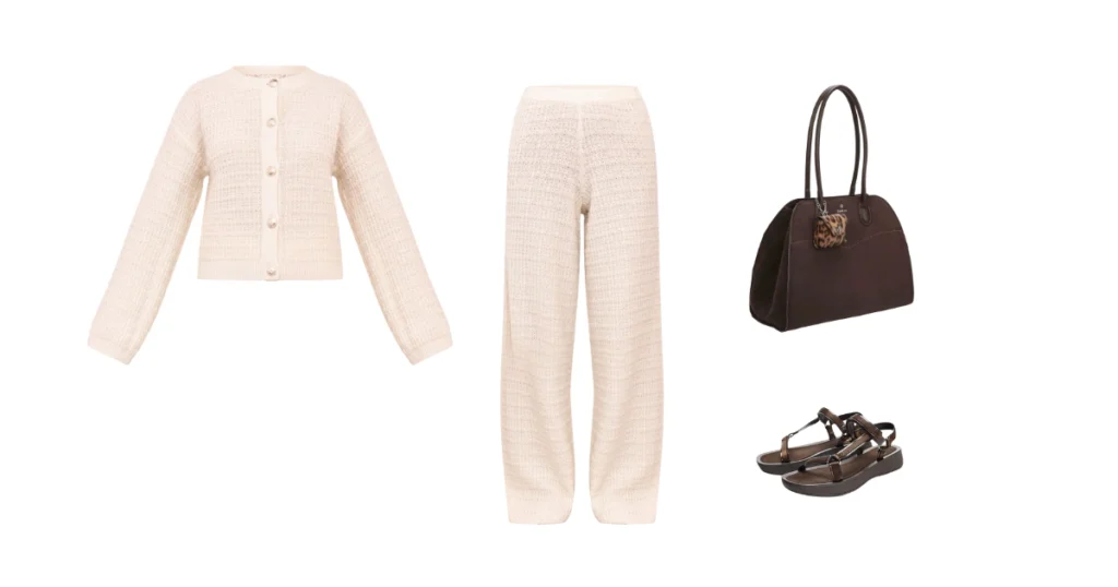 Knit set with bag on sale GLEN shopper by Binnari.